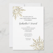 Goud Snowflakes Winter Weddenschap Kaart (Voorkant)