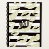 Goud Sparkle Lips Monogram Planner (Voorkant)