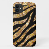 Goud Sparkle-Zebra Stripe Case-Mate iPhone Case (Achterkant)
