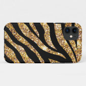 Goud Sparkle-Zebra Stripe Case-Mate iPhone Case (Achterkant (horizontaal))