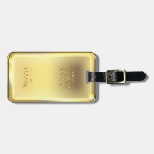 Goud staafvormig ontwerp, ziet er zo echt uit! bagagelabel (Voorkant horizontaal)