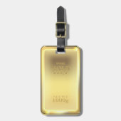 Goud staafvormig ontwerp, ziet er zo echt uit! bagagelabel (Voorkant verticaal)