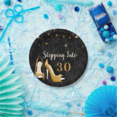 Goud Stap in 30 Vrouw Verjaardagsfeest Papieren Bordje (Feest)
