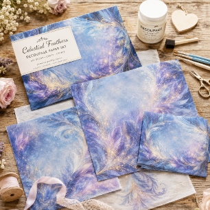 Goud Stardust Vorst Veer Werveling Decoupage Tissuepapier