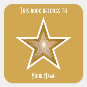 "Goud" Sterrenplaat geel Vierkante Sticker