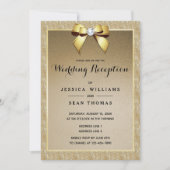 Goud & Stijlvolle Gem Bruiloft Receptie Kaart (Voorkant)
