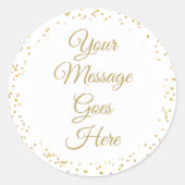 Goud Stof Chic Elegante Script Ronde Sticker (Voorkant)