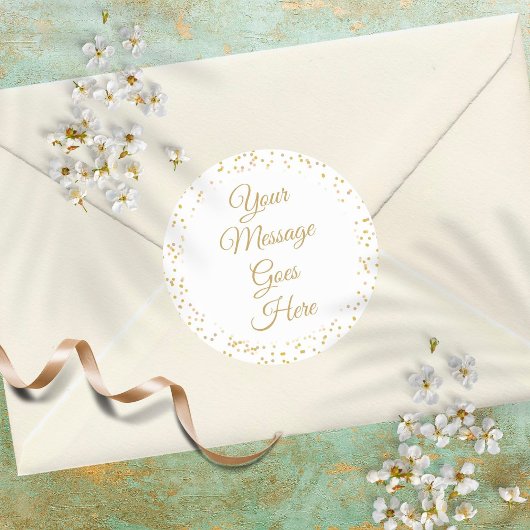 Goud Stof Chic Elegante Script Ronde Sticker