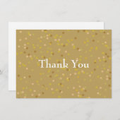 Goud stof confetti dank je wel bedankkaart (Voorkant / Achterkant)
