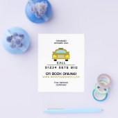 Goud Taxi Cab Logo met Prijslijst Flyer (Enkel)