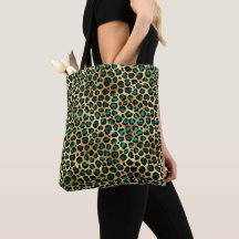 Goud & Teal Glam Luipaardprint