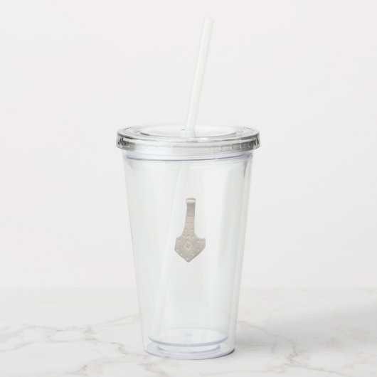 Goud Thor Hammer acryltumbler Acryl Drinkbeker (Achterkant)