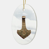 Goud Thor Hammer wolken versiering Keramisch Ornament (Links)