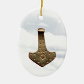 Goud Thor Hammer wolken versiering Keramisch Ornament (Voorkant)