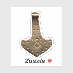 Goud Thor's Hammer contour sticker