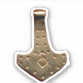 Goud Thor's Hammer contour sticker (Voorkant)