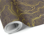Goud Topografie Inpakpapier (Rol Hoek)