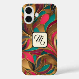 Goud Turquoise en Ruby Splash iPhone 16 Hoesje