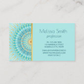 Goud Turquoise Mandala Visitekaartje (Achterkant)
