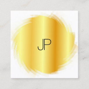 Goud uiterlijk Sjabloon elegant monogram personali Vierkante Visitekaartje