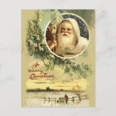  Goud Vader Kerst Winter Scene Feestdagenkaart (Voorkant)