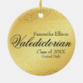 Goud Valedictorian Gepersonaliseerde Gouden Kerst Keramisch Ornament (Achterkant)