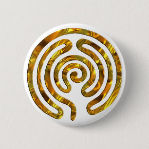 GOUD van het labyrint maakt uw eigen achtergrond Ronde Button 5,7 Cm