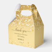 Goud verjaardagsfeestje elegant minimalistisch bed bedankdoosjes (Voorkant Zijde)