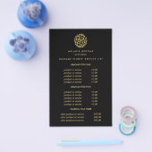 Goud verlaat Zwarte Spa Massage Pricing & Services Flyer (Enkel)