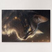Goud verlicht kat legpuzzel (Horizontaal)