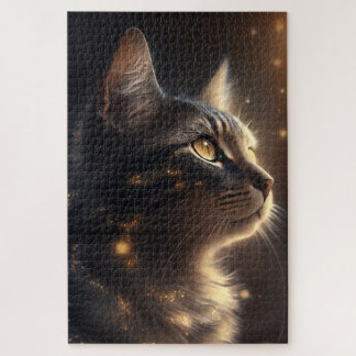 Goud verlicht kat legpuzzel