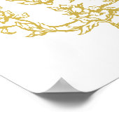 Goud Victoriaans Bloemen Lijst Huwelijk Welkom Poster (Hoek)