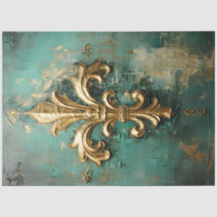 Goud Victoriaans ornamenten smaragdgroen  Tissuepapier