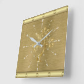 Goud vierkant wandklok vierkante klok (Hoek)