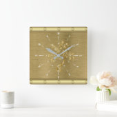 Goud vierkant wandklok vierkante klok (Huis)