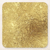 Goud- Vierkante Kartonnen Onderzetter (Voorkant)