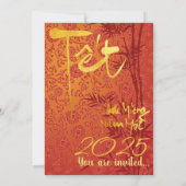 Goud Vietnamese Têt custom Jaar gedecoreerd PVInv Aankondiging (Achterkant)