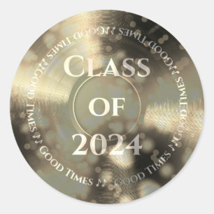 Goud Vinyl Record Klasse van Ronde Sticker