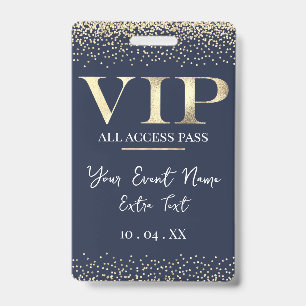 Goud VIP op marineblauwe evenementen of feest Badge