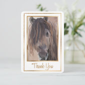 Goud vormig paardenschilderij Hartelijk dank Bedankkaart (Staand voorkant)