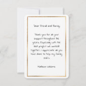 Goud vormig paardenschilderij Hartelijk dank Bedankkaart (Achterkant)