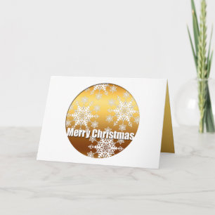 Goud Vrolijk Kerstfeest Sneeuwvlokken + gedicht Feestdagen Kaart