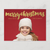 Goud Vrolijk Kerstverhaal Handschrift Feestdagenkaart (Voorkant)