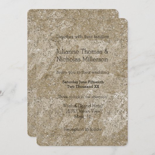 Goud Waterverf Abstract Liefde is Geduldig Trouwen Kaart (Voorkant / Achterkant)