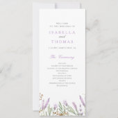 Goud & Waterverf Lavendel Bloemen Trouwprogramma (Voorkant)