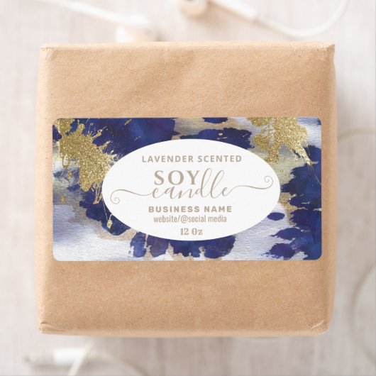 Goud waterverf-script zuskaars-label etiket (Insitu)