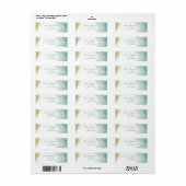 Goud Waterverf Turquoise Retouradres Etiket (Full Sheet)