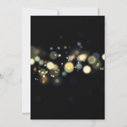 Goud We Zijn Getrouwd Bokeh Zwarte Achter Ontvangs Kaart (Achterkant)