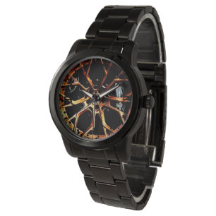 Goud webspoekwiel met grijze remkraan horloge