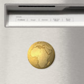 Goud Wereldbol - Metal Earth, Afrika, 3d render Magneet (Insitu (Vaatwasser))